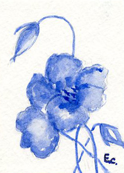 Blue Wonder Elizabeth Clayton Brookfield WI watercolor NFS